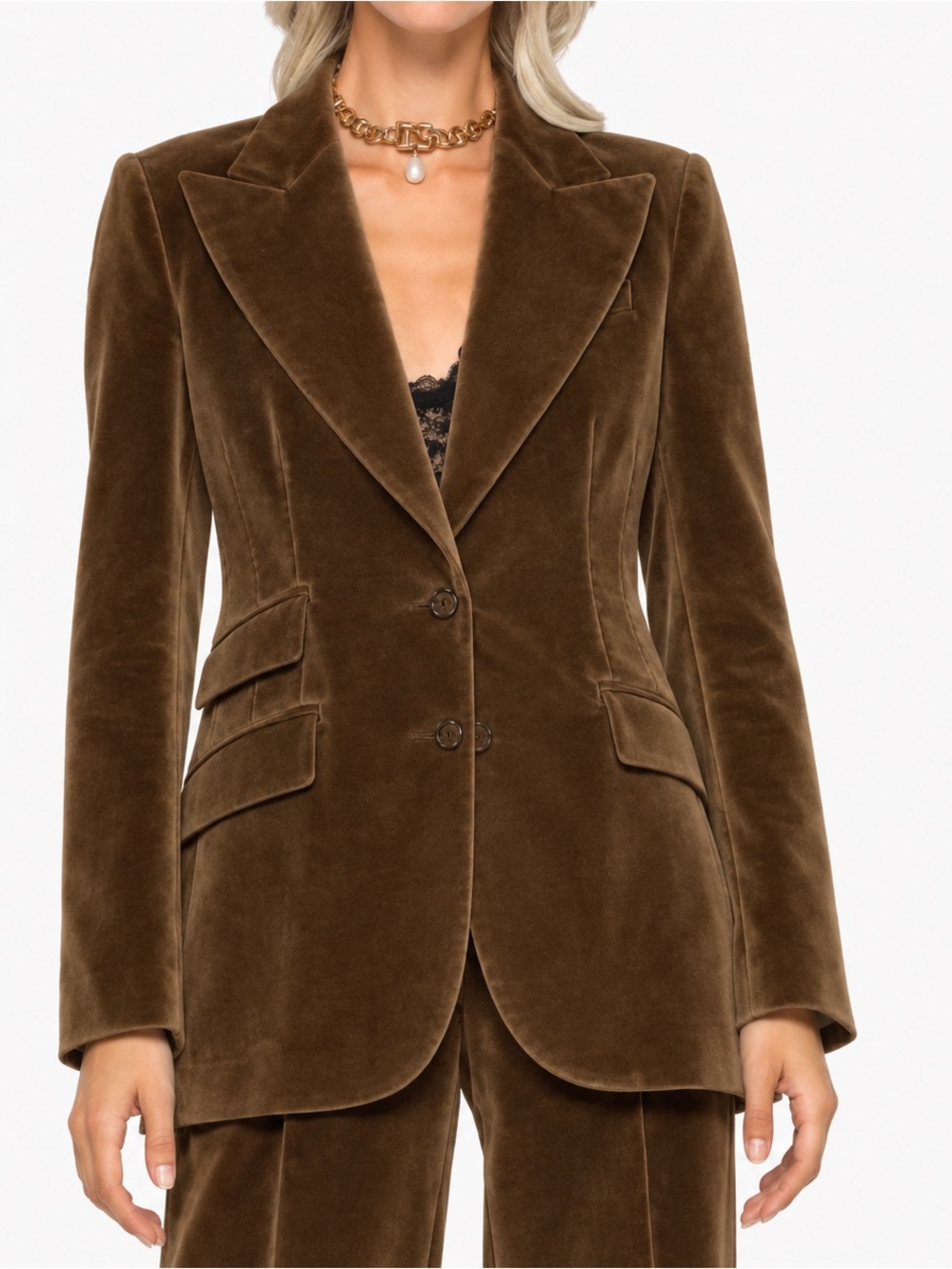 DOLCE & GABBANA Velvet Blazer in Brown